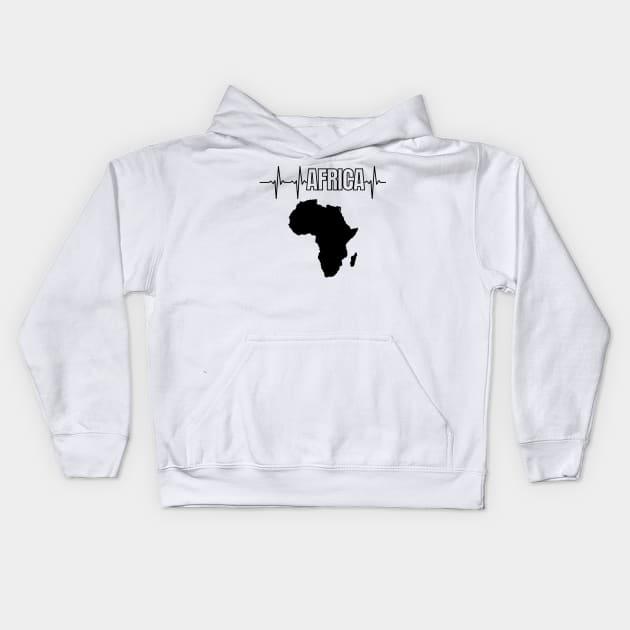 Africa Heartbeat, Continent of Africa Kids Hoodie by UrbanLifeApparel